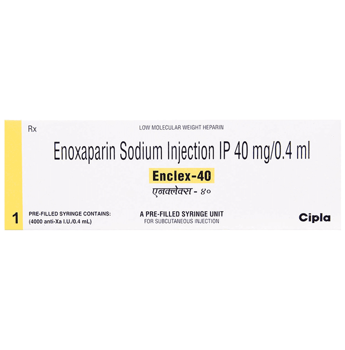 Enclex 40 Injection – Enoxaparin (40mg) 40 mg by Cipla Ltd — photo 1 of 2