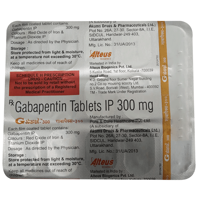 Gabapax-300 Tablet – 22b0be5d-b526-46cf-ae55-dd9b9083d9fa by Alteus Biogenics Pvt Ltd