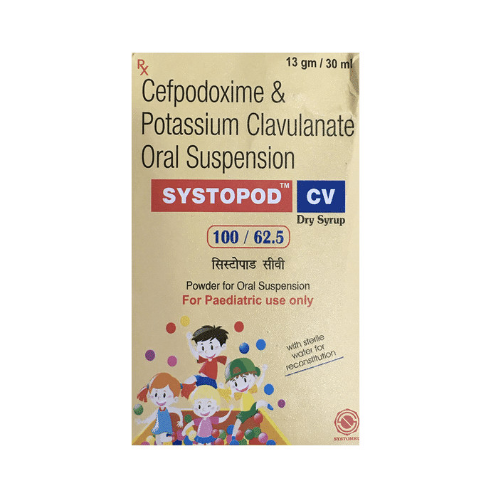 Systopod CV Dry Syrup – Cefpodoxime Proxetil (100mg) by Systomed Pharmaceuticals Private Limited — photo 1 of 2