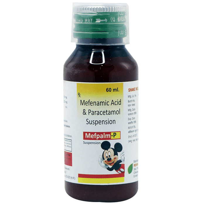 Mefpalm-P Oral Suspension – Mefenamic Acid (50mg/5ml) by Rekin Pharma Pvt. Ltd. — photo 1 of 2