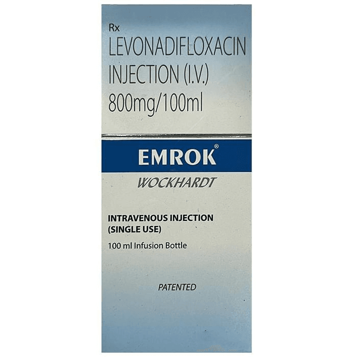 Emrok Injection – Levonadifloxacin (800mg) by Wockhardt Ltd — photo 1 of 3