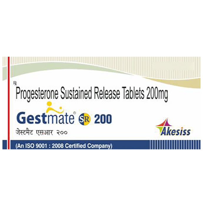 Gestmate SR 200 Tablet – Progesterone (200mg) 200 mg by Akesiss Pharma Pvt Ltd