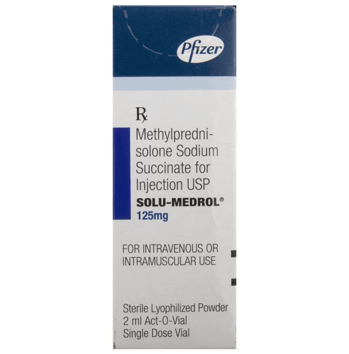 Solu-Medrol 125mg Injection – Methylprednisolone (125mg) 125 mg by Pfizer Ltd — photo 1 of 2