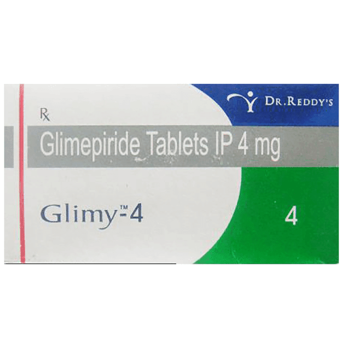 Glimy 4 Tablet – Glimepiride (4mg) 4 mg by Dr Reddy's Laboratories Ltd — photo 1 of 2
