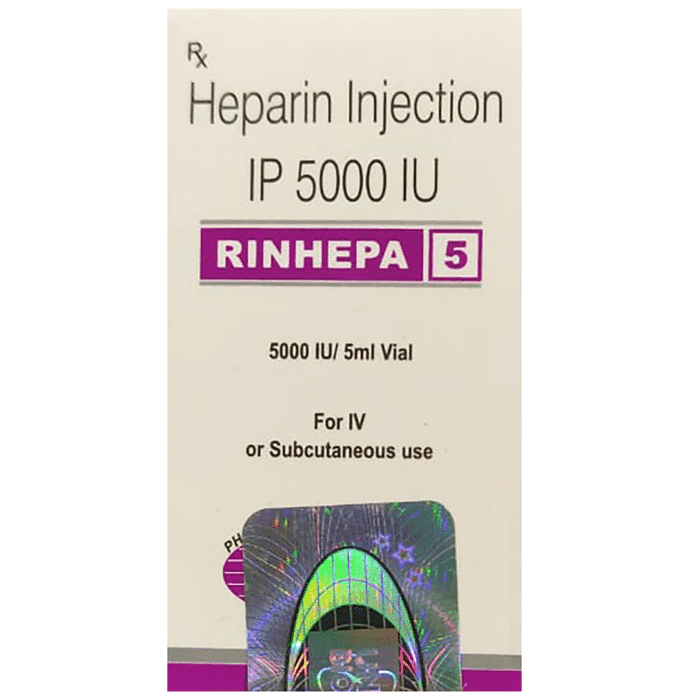 Rinhepa 5000IU Injection – Heparin (5000IU) 5000 iu by United Biotech Pvt Ltd — photo 1 of 3