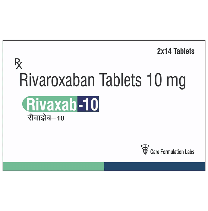 Rivaxab 10 Tablet – Rivaroxaban (10mg) 10 mg by Care Formulation Labs Pvt Ltd — photo 1 of 2
