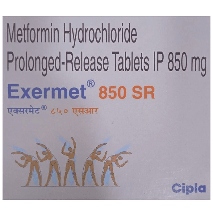 Exermet 850 SR Tablet – Metformin (850mg) 850 mg by Cipla Ltd — photo 1 of 3