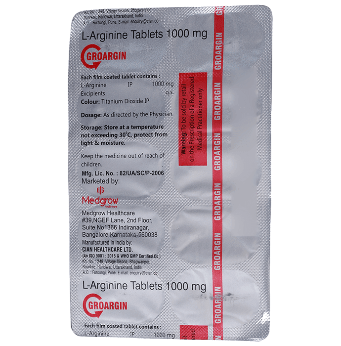 Groargin Tablet – 64535706-0031-4167-9b63-adb99ec112da by Medgrow Health Care — photo 1 of 2