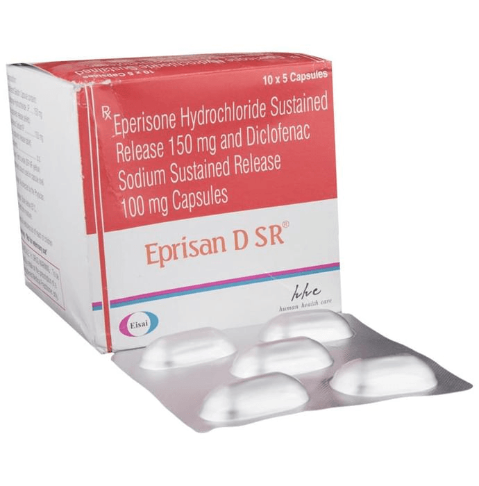Eprisan D SR Capsule – Eperisone (150mg) by Eisai Pharmaceuticals India Pvt Ltd — photo 1 of 6