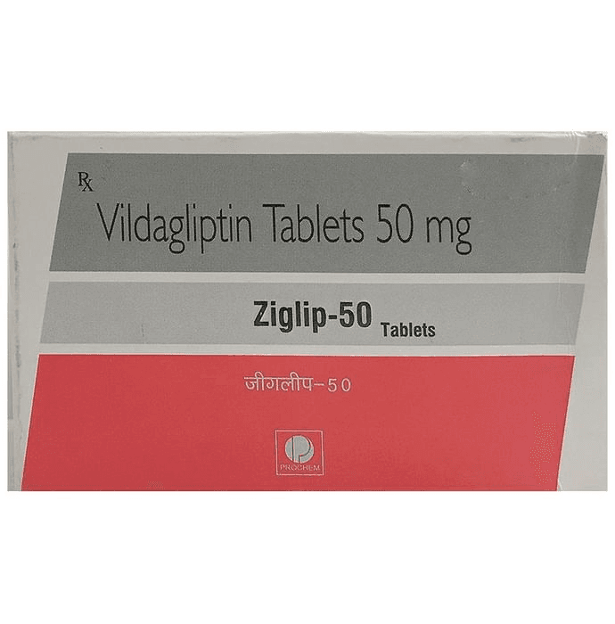 Ziglip 50 Tablet – Vildagliptin (50mg) 50 mg by Prochem Bioceuticals Pvt. Ltd. — photo 1 of 3