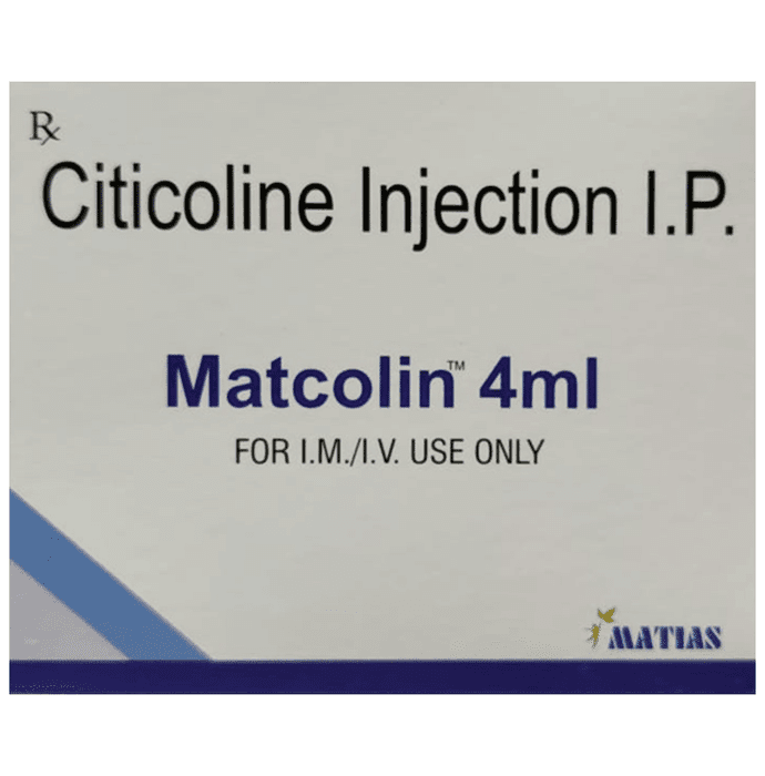 Matcolin 4ml Injection – Citicoline (250mg) 4 ml by Matias Healthcare Pvt Ltd