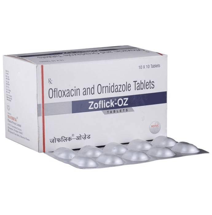 Zoflick-OZ Tablet – Ofloxacin (NA) by Maverick Pharma Pvt Ltd — photo 1 of 6