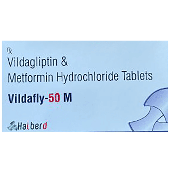 Vildafly-50 M Tablet – Metformin (500mg) 50 mg by Halberd Pharmaceuticals — photo 1 of 2