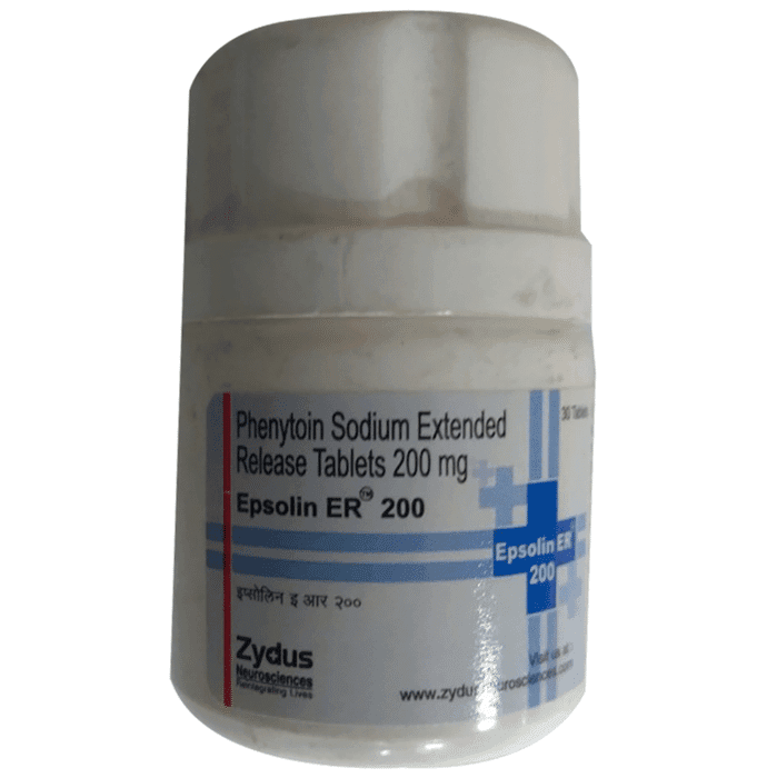 Epsolin ER 200 Tablet – Phenytoin (200mg) 200 mg by Zydus Cadila — photo 1 of 2