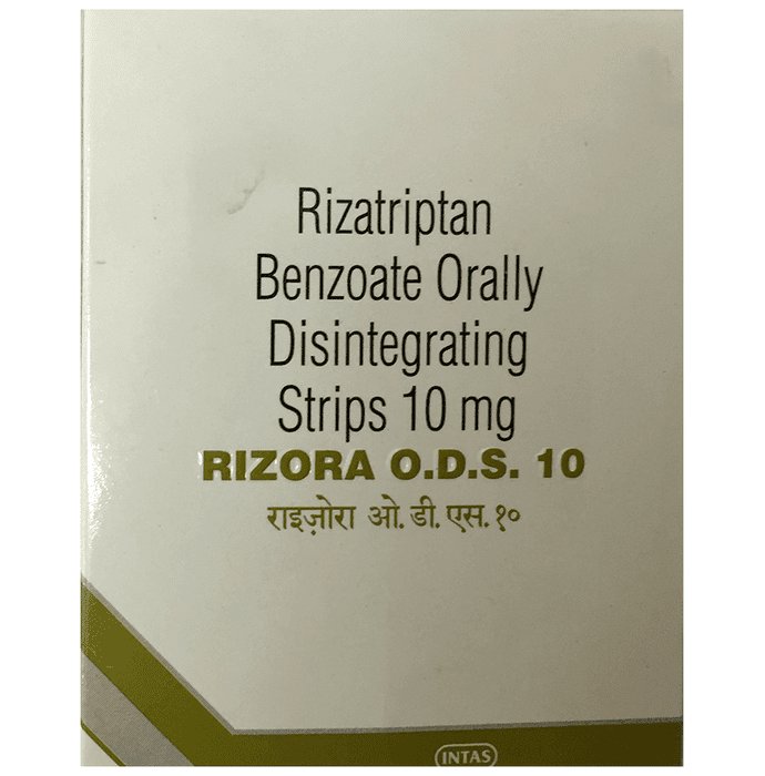 Rizora ODS 10 Disintegrating Strip – Rizatriptan (10mg) 10 mg by Intas Pharmaceuticals Ltd — photo 1 of 2