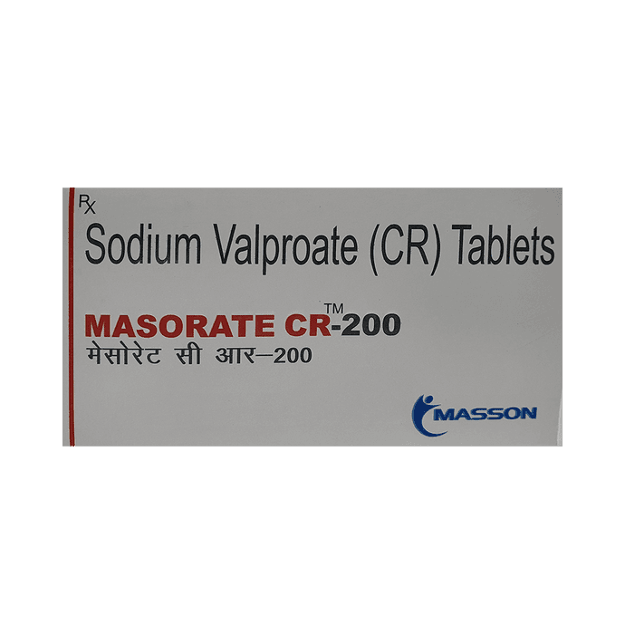 Masorate CR 200 Tablet – Sodium Valproate (133.5mg) 200 mg by Masson Healthcare Pvt Ltd