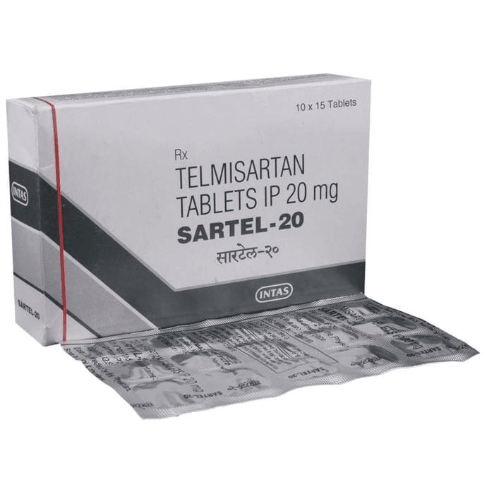 Sartel 20 Tablet – Telmisartan (20mg) 20 mg by Intas Pharmaceuticals Ltd — photo 1 of 5