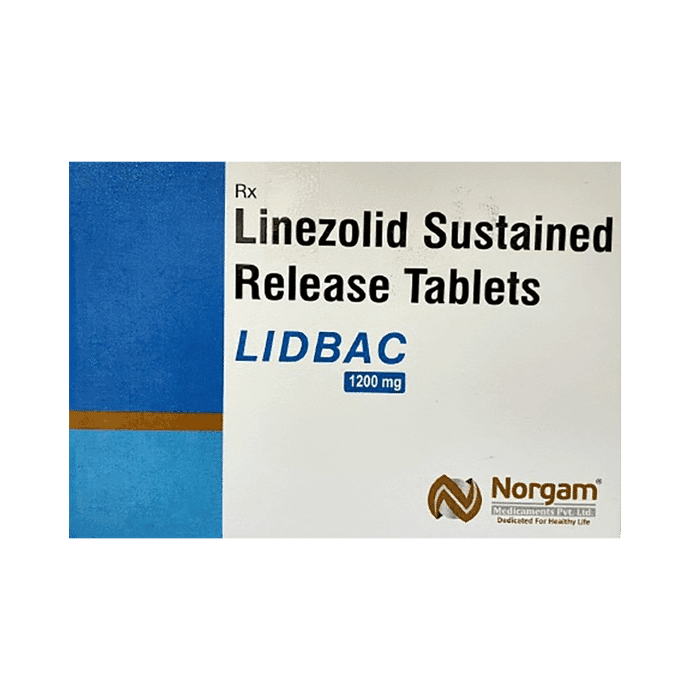 Lidbac 1200mg Tablet SR – Linezolid (1200mg) 1200 mg by Norgam Medicaments Pvt Ltd — photo 1 of 3