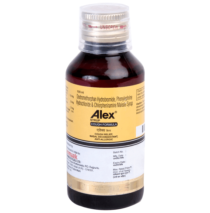 Alex Syrup – Phenylephrine (5mg/5ml) by Glenmark Pharmaceuticals Ltd — photo 1 of 3