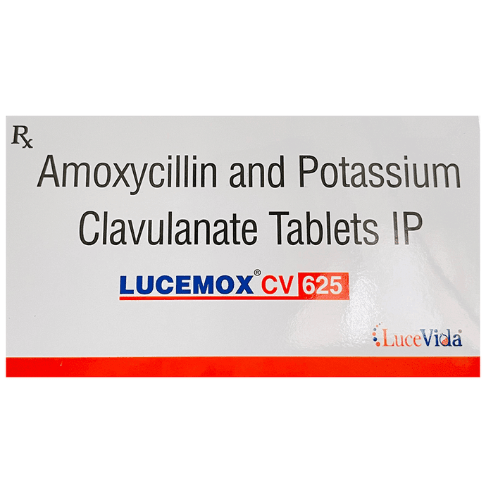 Lucemox CV 625 Tablet – Amoxycillin (500mg) 625 mg by LuceVida Pharmaceuticals Pvt Ltd — photo 1 of 2