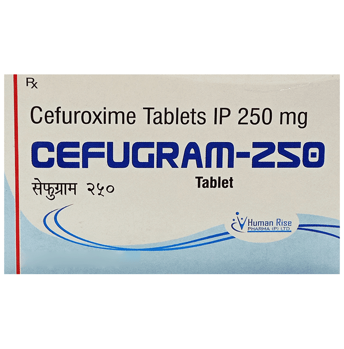 Cefugram 250 Tablet – Cefuroxime (250mg) 250 mg by Human Rise Pharma Pvt Ltd — photo 1 of 2