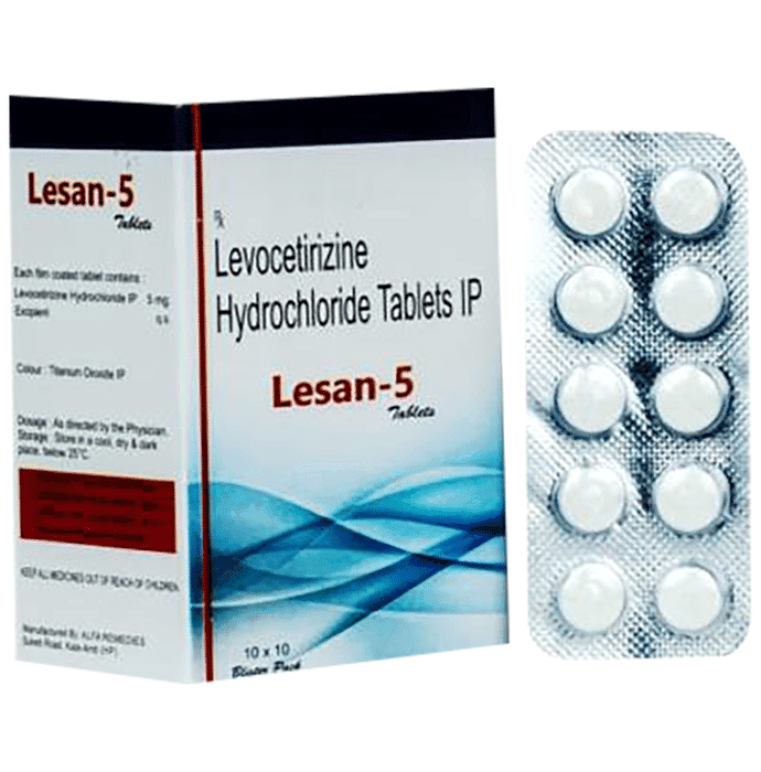 Lesan 5mg Tablet – Levocetirizine (5mg) 5 mg by Sanstuti Pharmaceuticals Pvt Ltd