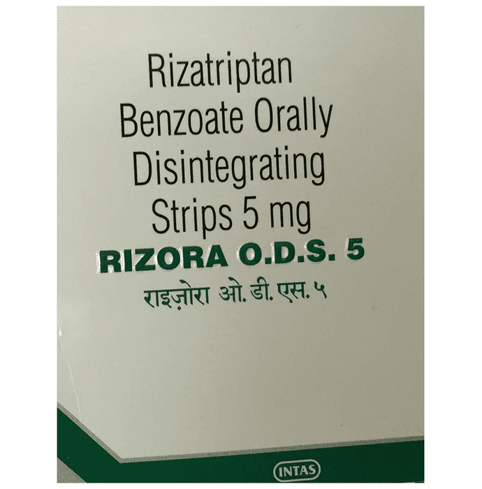 Rizora ODS 5 Disintegrating Strip – Rizatriptan (5mg) 5 mg by Intas Pharmaceuticals Ltd