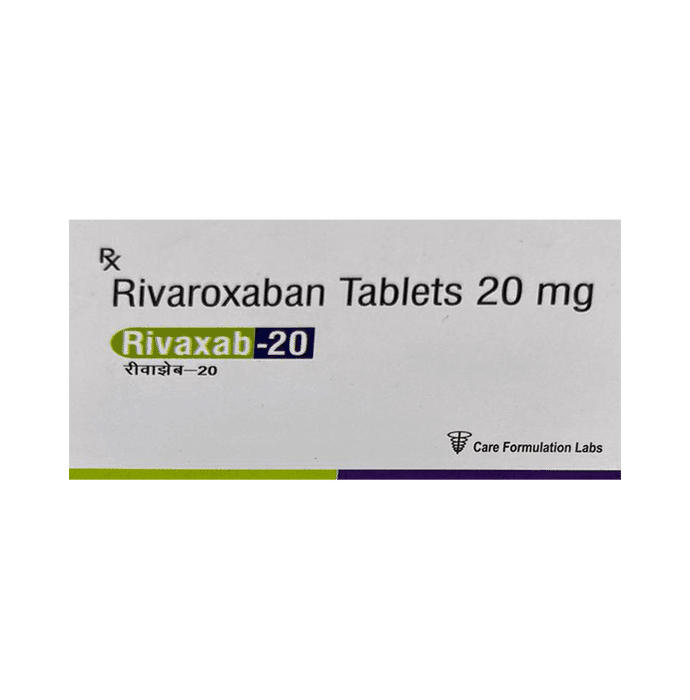 Rivaxab 20 Tablet – Rivaroxaban (20mg) 20 mg by Care Formulation Labs Pvt Ltd — photo 1 of 4