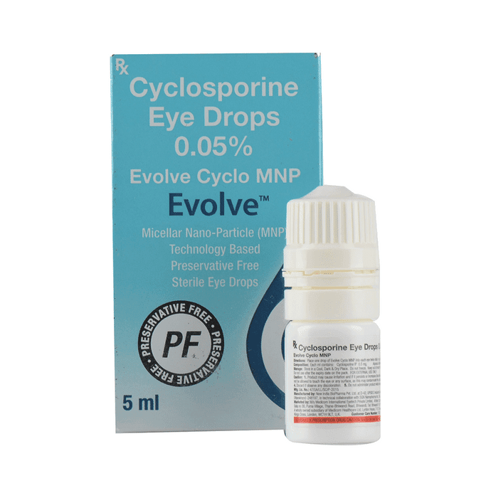 Evolve Cyclo MNP Eye Drop – Ciclosporin (0.05% w/v) by Medicom International Eyetech Pvt Ltd — photo 1 of 2