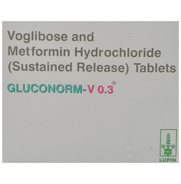 Gluconorm-V 0.3 Tablet SR – 09c0bf51-5857-48ad-b60d-11bbf404cdb4 by Lupin Ltd — photo 1 of 4