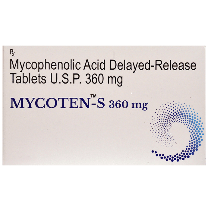 Mycoten-S 360mg Tablet DR – Mycophenolate sodium (360mg) 360 mg by Neuten Healthcare — photo 1 of 3