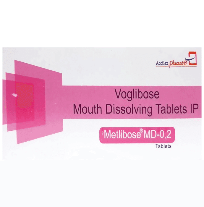 Metlibose 0.2mg Tablet MD – Voglibose (0.2mg) 0.2 mg by Accilex Diacardo — photo 1 of 3