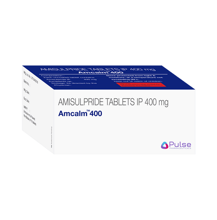Amcalm 400 Tablet – Amisulpride (400mg) 400 mg by Pulse Pharmaceuticals