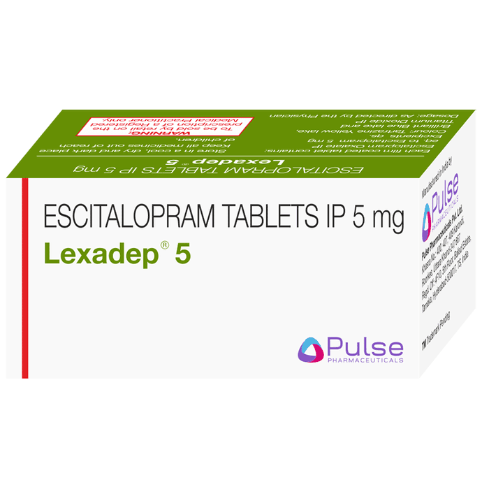 Lexadep 5 Tablet – Escitalopram Oxalate (5mg) 5 mg by Pulse Pharmaceuticals