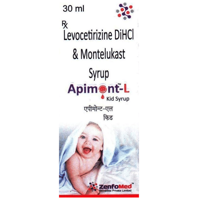 Apimont-L Kid Syrup – Levocetirizine (2.5mg/5ml) by Zenfo Med Remedies Private Limited — photo 1 of 2