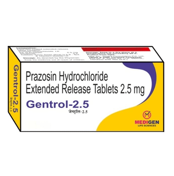 Gentrol 2.5 Tablet ER – Prazosin (2.5mg) 2.5 mg by Medigen Life Sciences — photo 1 of 3