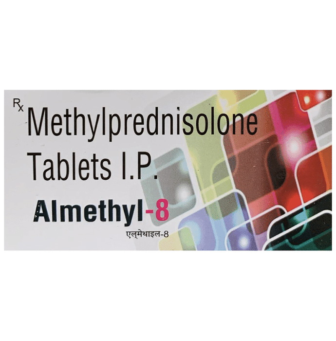 Almethyl 8 Tablet – Methylprednisolone (8mg) 8 mg by Alathea Biotec Pvt Ltd — photo 1 of 5