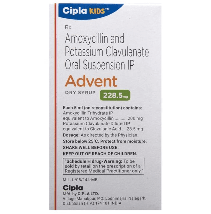 Advent 228.5mg Dry Syrup Tangy Orange – beb12333-0bee-4412-9a1c-ac8f3846463b by Cipla Ltd — photo 1 of 3