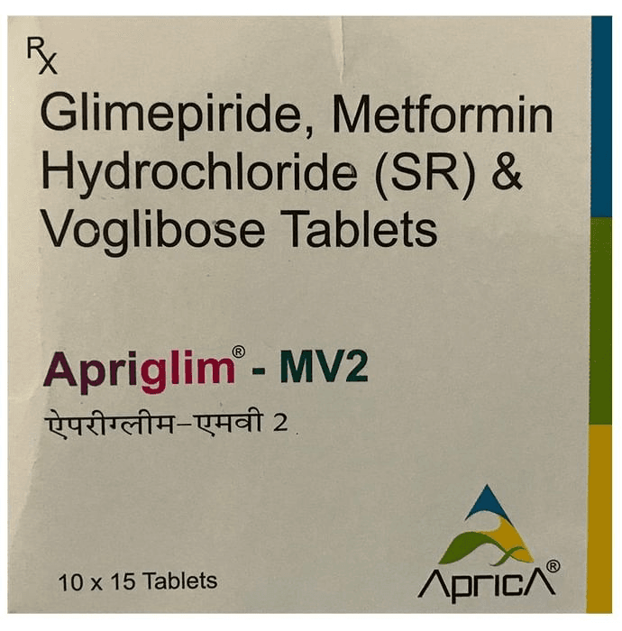 Apriglim-MV 2 Tablet SR – Glimepiride (2mg) 2 mg by Aprica Pharmaceuticals Pvt Ltd — photo 1 of 2
