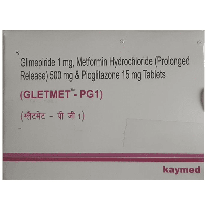 Gletmet-PG1 Tablet PR – Glimepiride (1mg) by Kaymed Pharmaceuticals Pvt. Ltd.