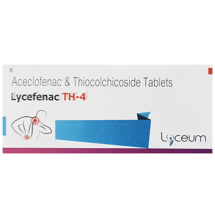 Lycefenac TH 4 Tablet – Aceclofenac (100mg) 4 mg by Lyceum Life Sciences Pvt Ltd — photo 1 of 2