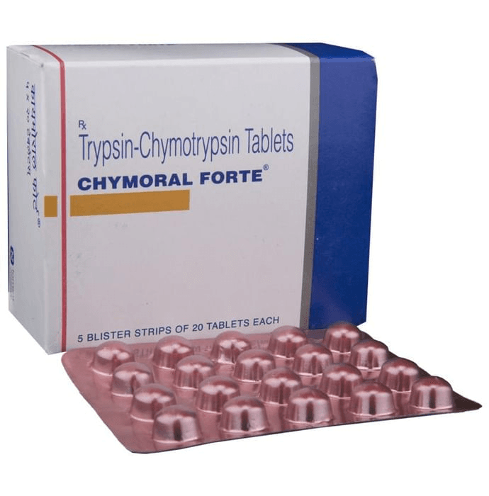 Chymoral Forte Tablet – Trypsin Chymotrypsin (100000AU) by Torrent Pharmaceuticals Ltd — photo 1 of 5