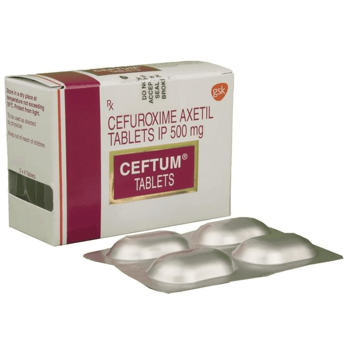 Ceftum 500mg Tablet – Cefuroxime (500mg) 500 mg by Glaxo SmithKline Pharmaceuticals Ltd — photo 1 of 8