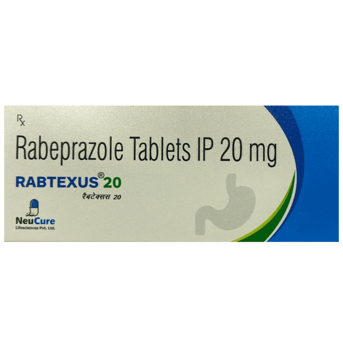Rabtexus 20mg Tablet – Rabeprazole (20mg) 20 mg by Neucure Lifesciences Private Limited