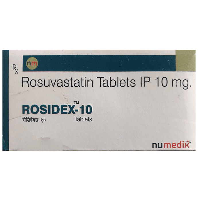 Rosidex 10 Tablet – Rosuvastatin (10mg) 10 mg by Numedix Life Sciences — photo 1 of 3