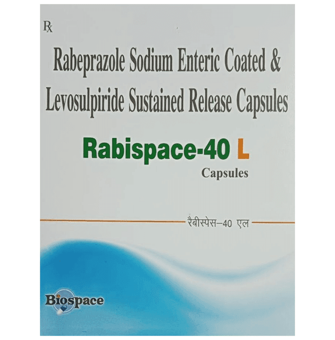 Rabispace 40 L Capsule SR – Levosulpiride (75mg) 40 mg by Biospace Lifesciences Pvt Ltd — photo 1 of 2