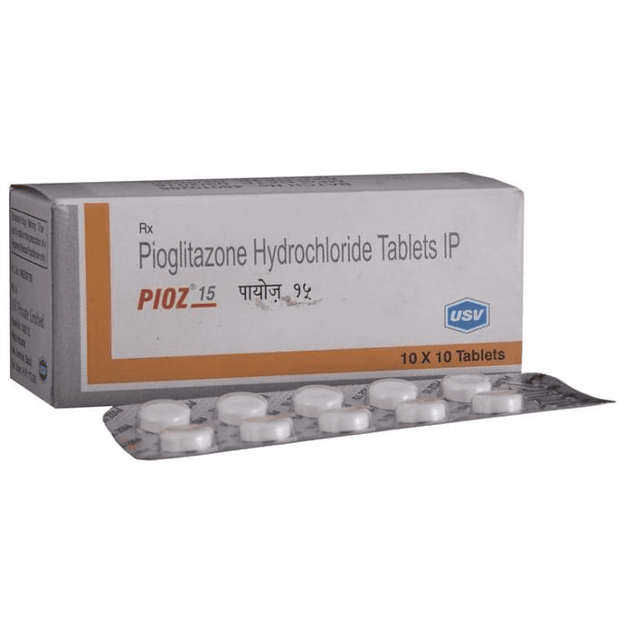 Pioz 15 Tablet – Pioglitazone (15mg) 15 mg by USV Ltd — photo 1 of 6