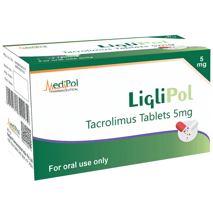 Liglipol Tablet – Tacrolimus (5mg) by Medipol Pharmaceuticals India Pvt Ltd — photo 1 of 2