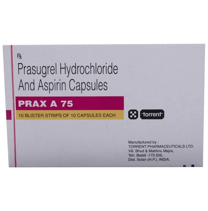 Prax A 75 Capsule – Prasugrel (10mg) 75 mg by Torrent Pharmaceuticals Ltd — photo 1 of 5