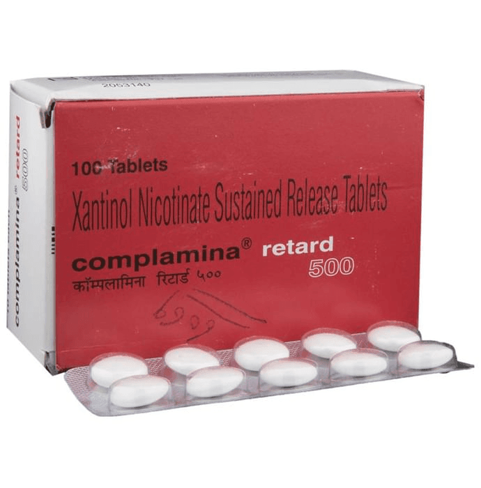 Complamina Retard 500 Tablet SR – Xantinol Nicotinate (500mg) 500 mg by Zydus Cadila — photo 1 of 6